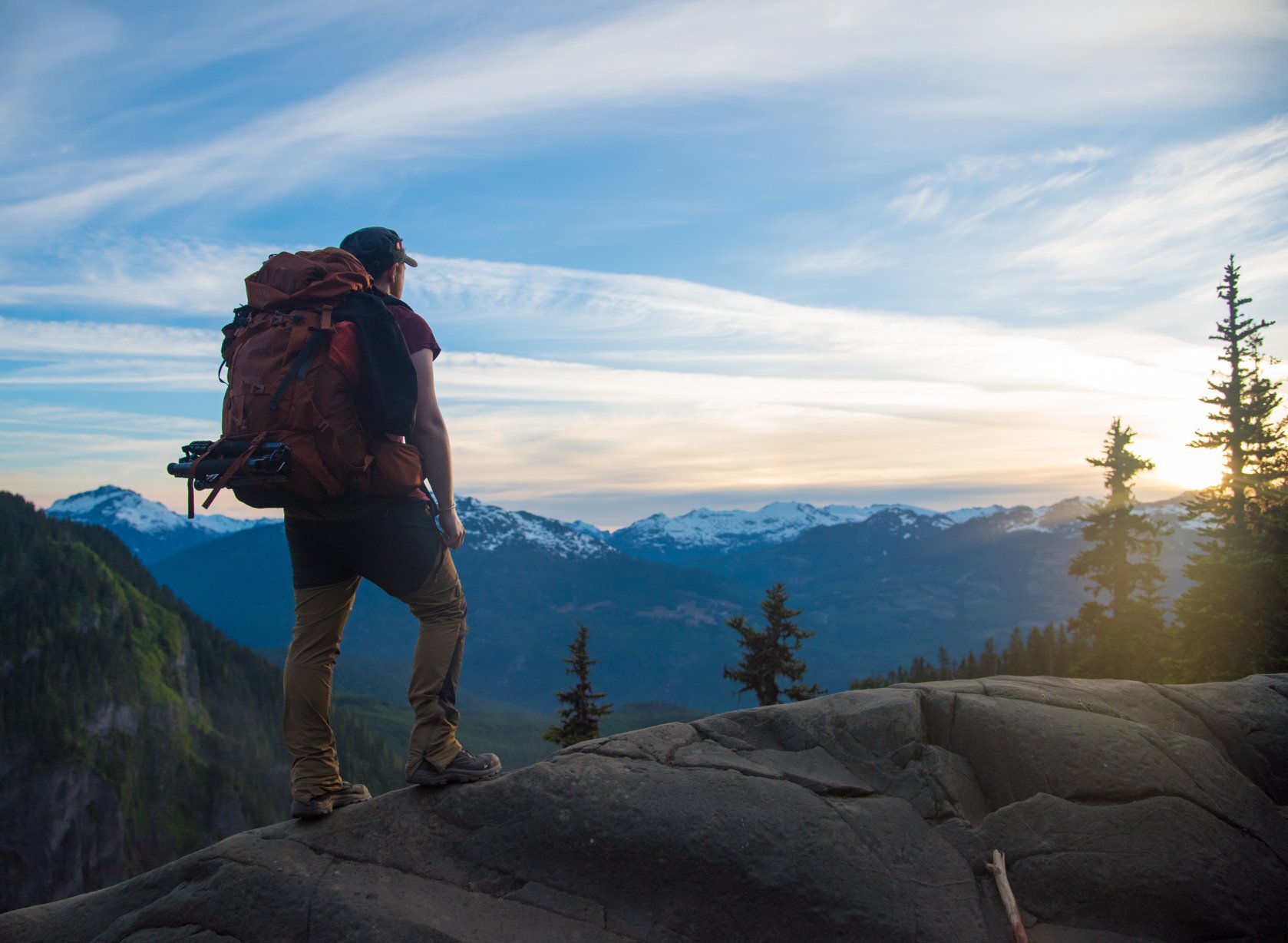 On top of a mountain